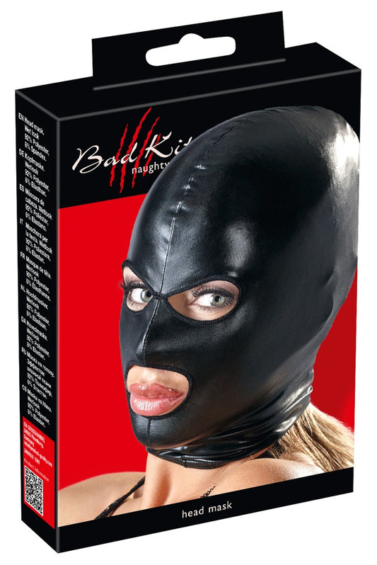 Bad Kitty - Wetlook-Kopfmaske mit Öffnungen