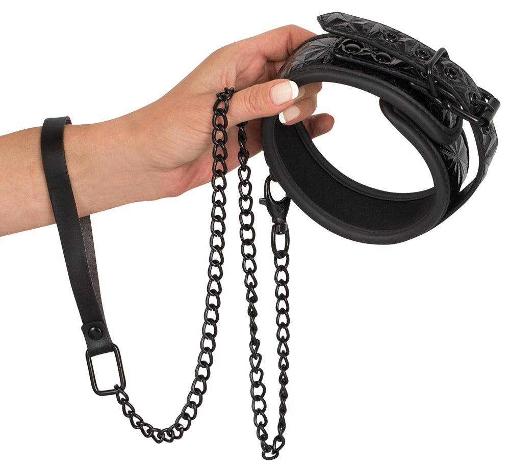 Bad Kitty - Halsfessel mit Kettenleine - Bondage-Halsband
