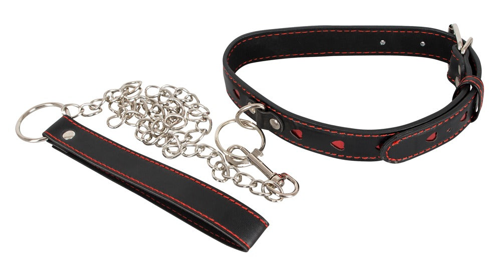 Bad Kitty - Bondage-Halsfessel mit Herzdesign mit Kettenleine