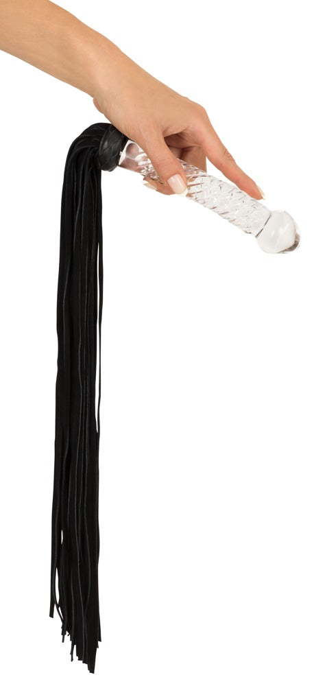 Bad Kitty - Flogger mit Glasgriff - Peitsche und Dildo