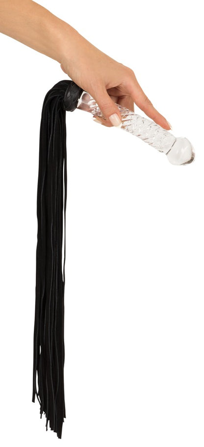 Bad Kitty - Flogger mit Glasgriff - Peitsche und Dildo