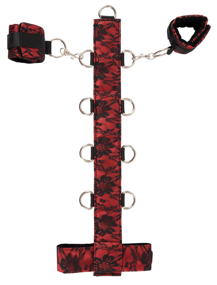 Bad Kitty - Halsfessel mit Handfesseln - Satin-Bondage-Set