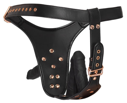 Bad Kitty - Strap-on-String mit drei integrierten Dildos