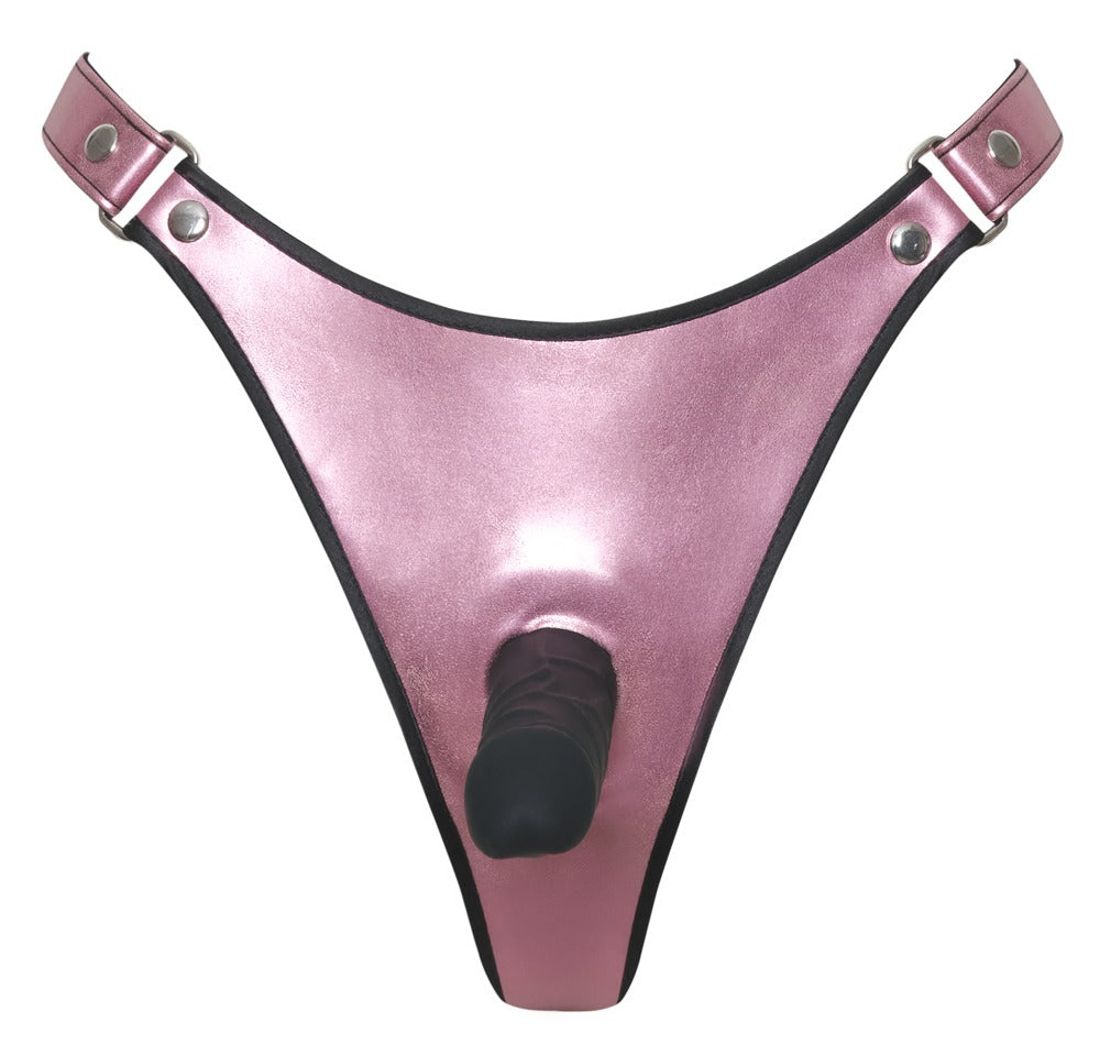 Bad Kitty - Strap-on-String - glänzender Umschnallstring