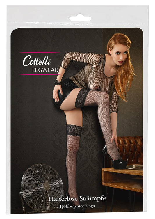 Cottelli - Halterlose Netzstrümpfe