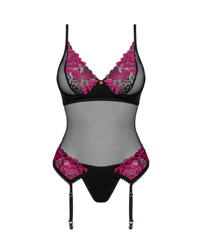 Obsessive - Set Rosenty - Strapshemd und String im Set
