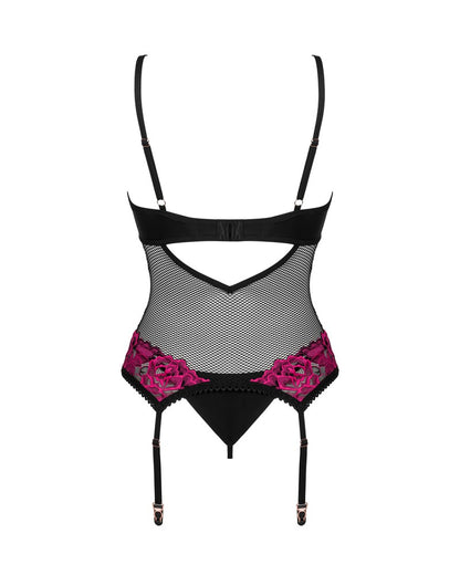 Obsessive - Set Rosenty - Strapshemd und String im Set