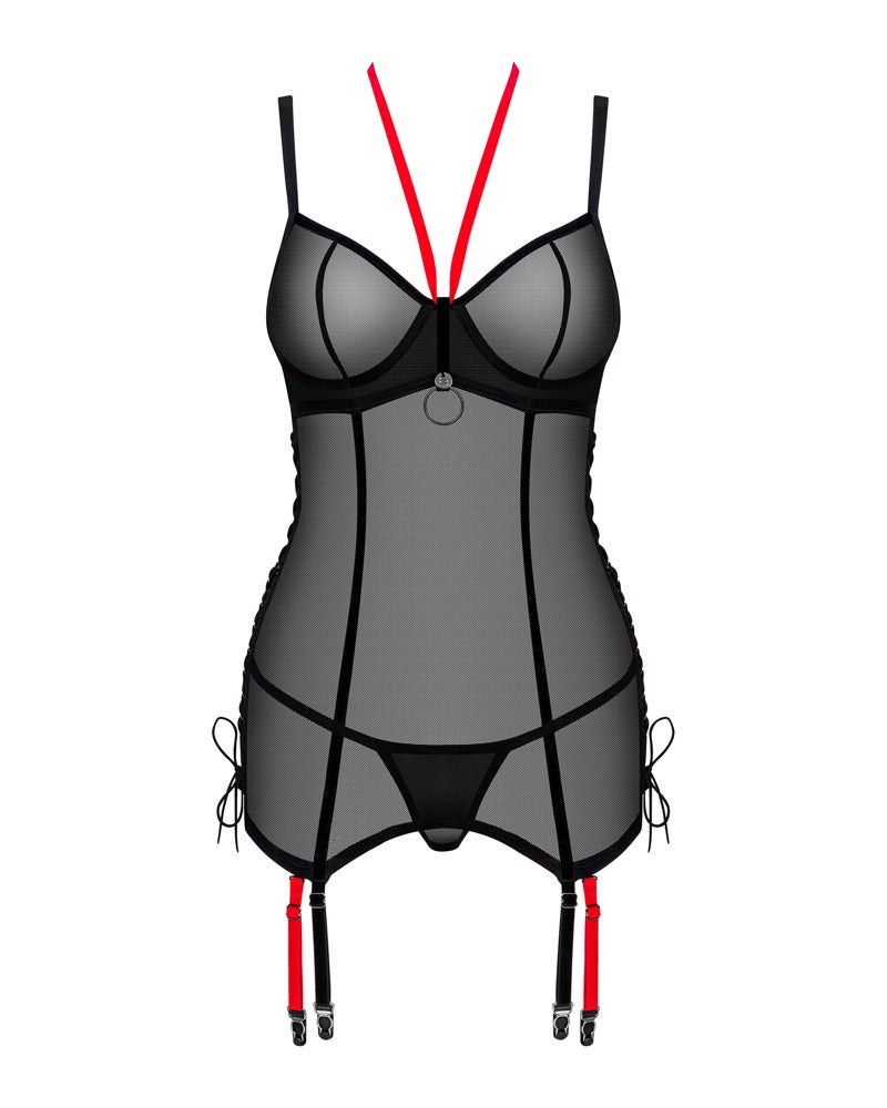 Obsessive - Set Glandez - Straps-Corsage und String im Set