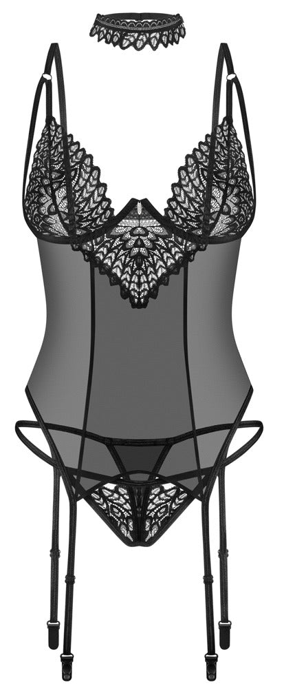 Obsessive - Set Donarella - Straps-Corsage und String im Set
