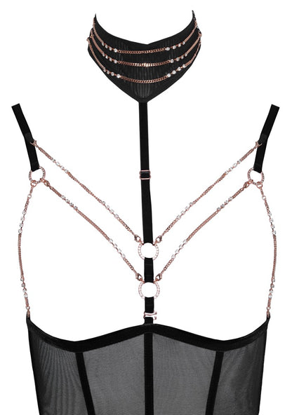 Abierta Fina - Body ouvert mit abnehmbaren Strapsen