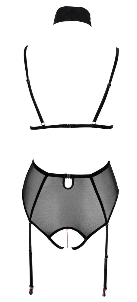 Abierta Fina - Body ouvert mit abnehmbaren Strapsen
