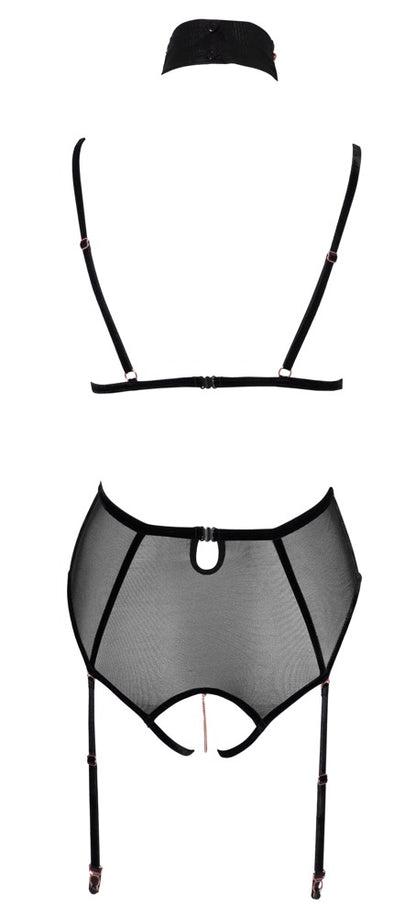 Abierta Fina - Body ouvert mit abnehmbaren Strapsen