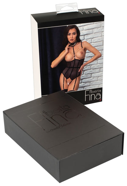 Abierta Fina - Body ouvert mit abnehmbaren Strapsen