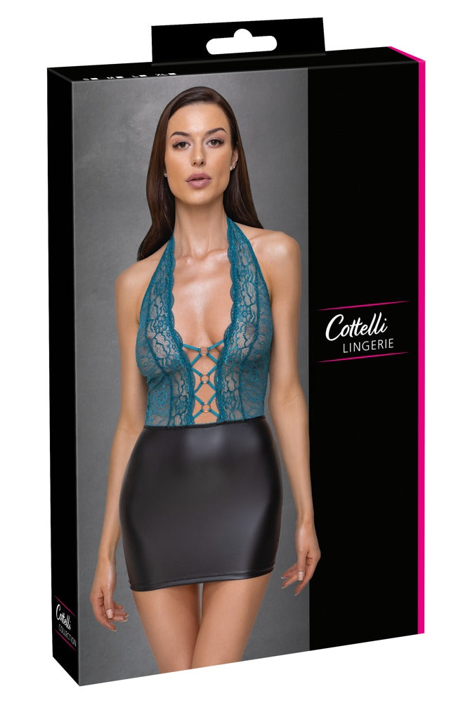 Cottelli - Kleid schwarz/petrol