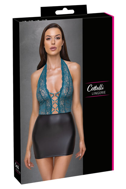 Cottelli - Kleid schwarz/petrol
