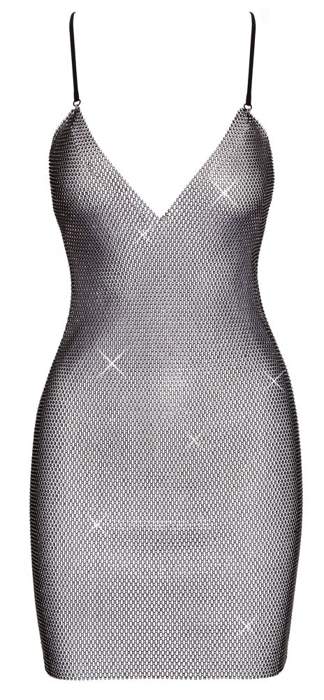Glitzer Minikleid mit Netzmaschen