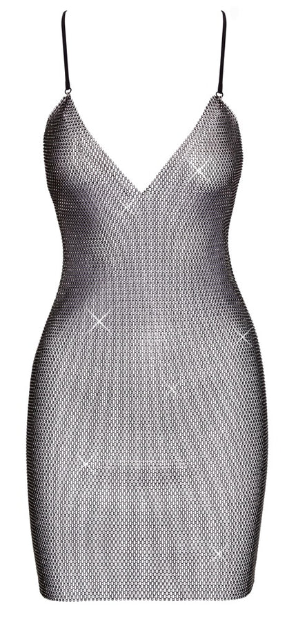 Glitzer Minikleid mit Netzmaschen