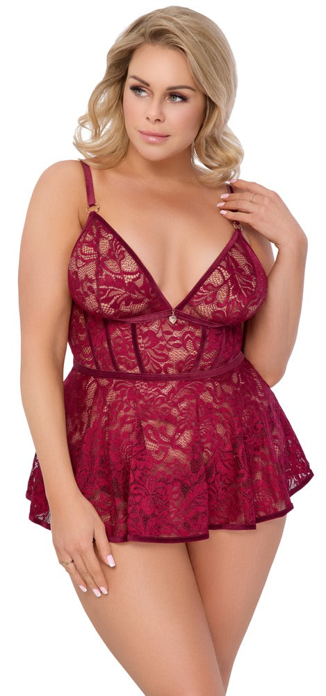 Plus Size Babydoll und Slip Ouvert von Cottelli CURVES
