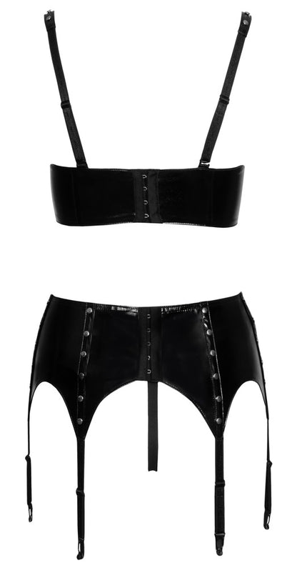 Black Level - Lackdessous-Set - 3-teiliges Set mit Nieten