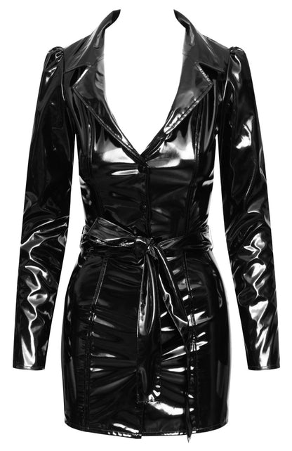 Black Level - Lackkleid - Mini-Mantelkleid im Glanzlook