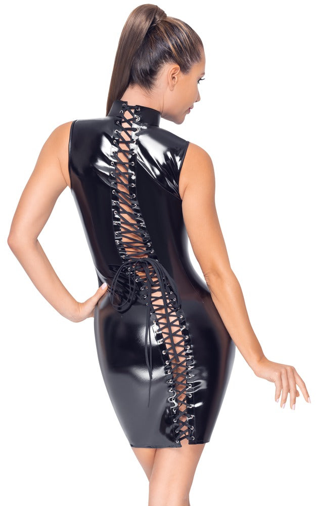 Black Level - Lackkleid - Mini-Kleid mit Reißverschluss