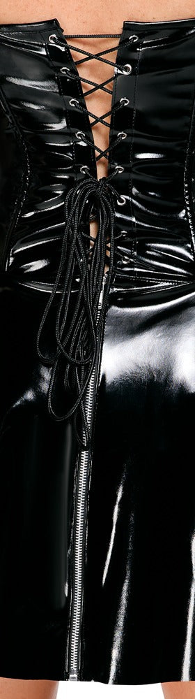 Black Level - Kinky Korsagen-Lack-Kleid