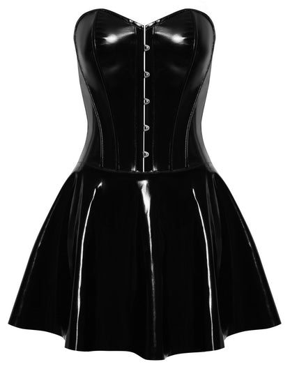 Black Level - Kinky Korsagen-Lack-Kleid