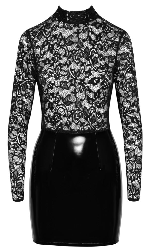 Black Level - Spitze & Lack Minikleid