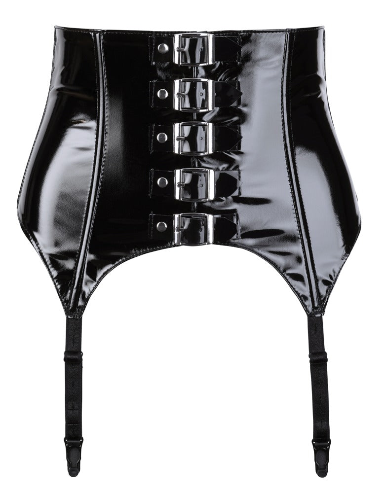 Black Level - Lackstrapsgurt - breiter Strapsgurt mit Schnallen