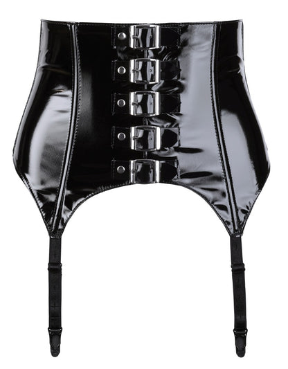Black Level - Lackstrapsgurt - breiter Strapsgurt mit Schnallen