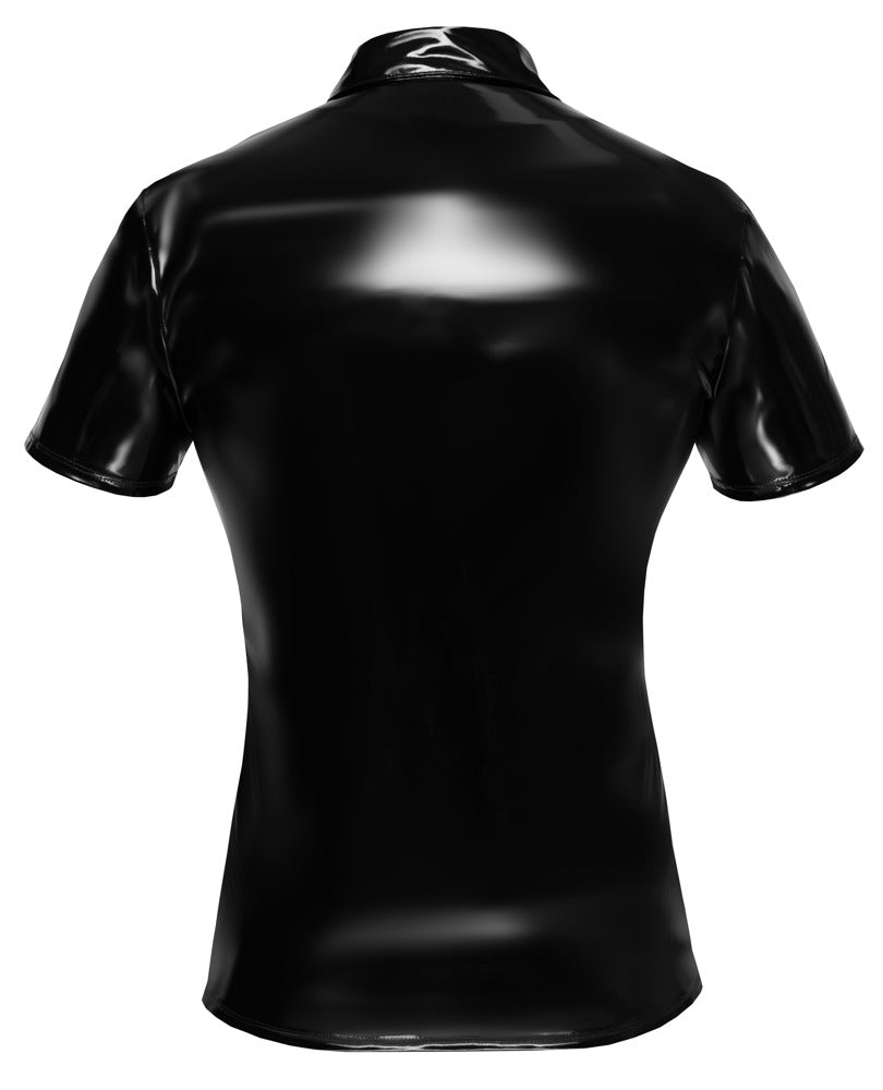 Black Level - Lackpoloshirt - körperbetontes Polo im Glanzlook