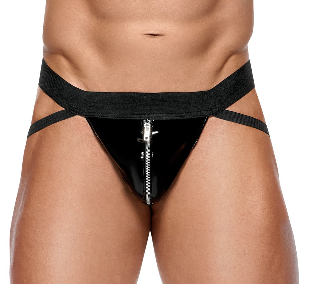 Black Level - Lackjock - Jockstrap mit Zipper-Front