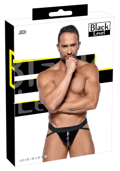 Black Level - Lackjock - Jockstrap mit Zipper-Front