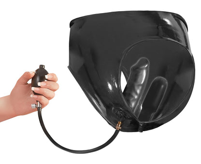 Late X - Slip aus Latex mit Pumpdildo