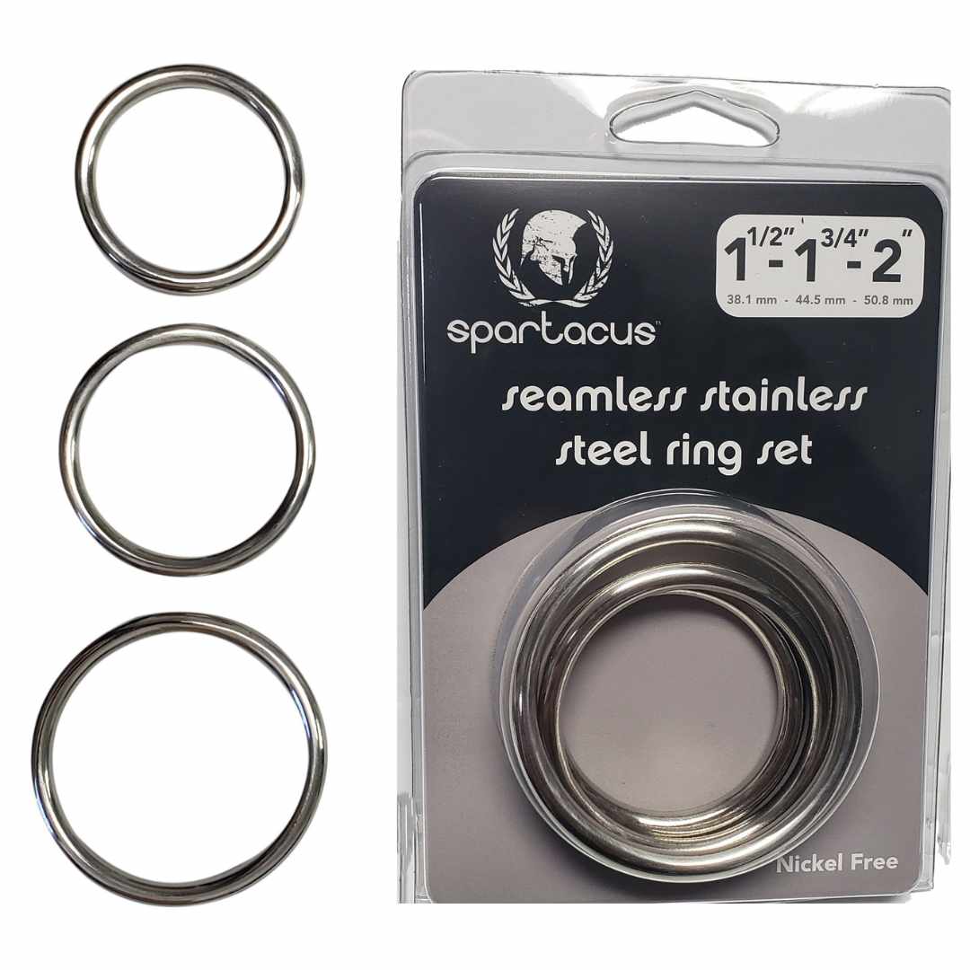 SPARTACUS Seamless Stainless Steel C-Ring Set-1.5", 1.75" & 2"