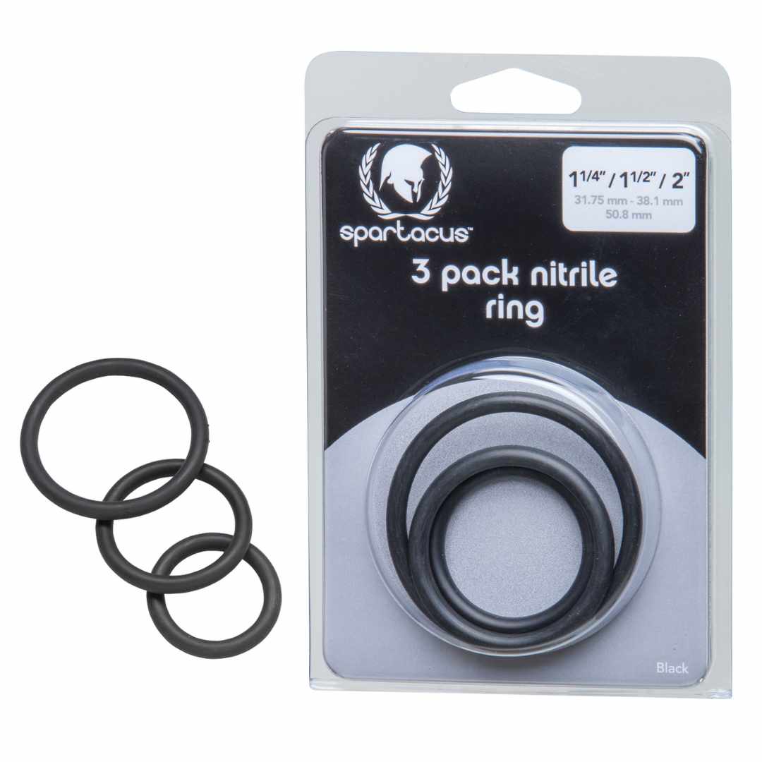 SPARTACUS Nitrile Cock Rings black (3er)