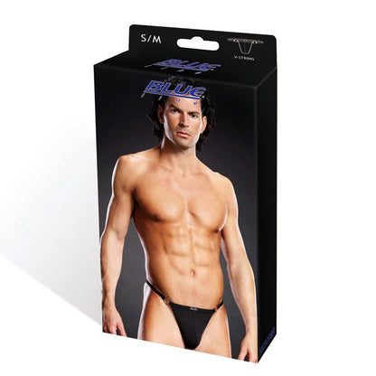 Blue Line - Microfaser V-String mit Metallringen