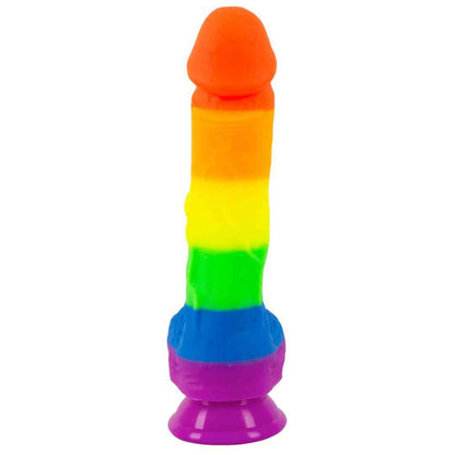 Naturdildo in Regenbogenfarben