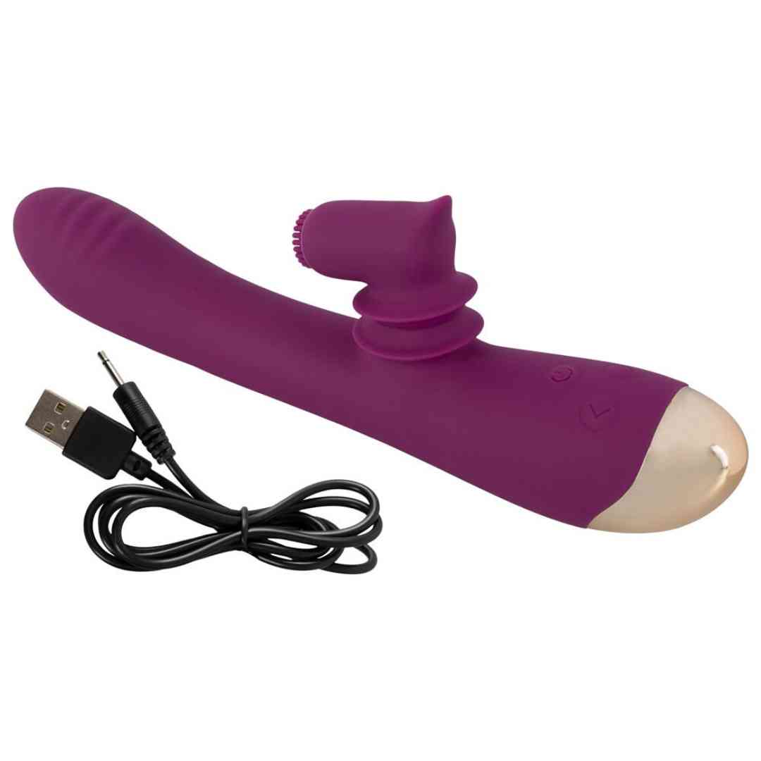  handliche 2 Function Vibrator with Moving Clitoris Tickler 