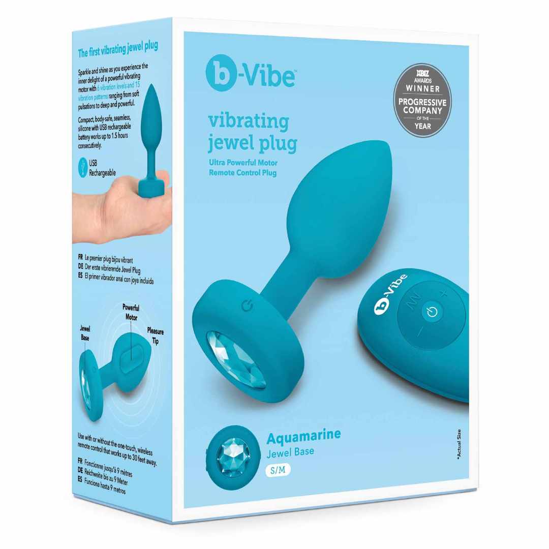 b-Vibe Vibrating Jewel Plug S/M Teal