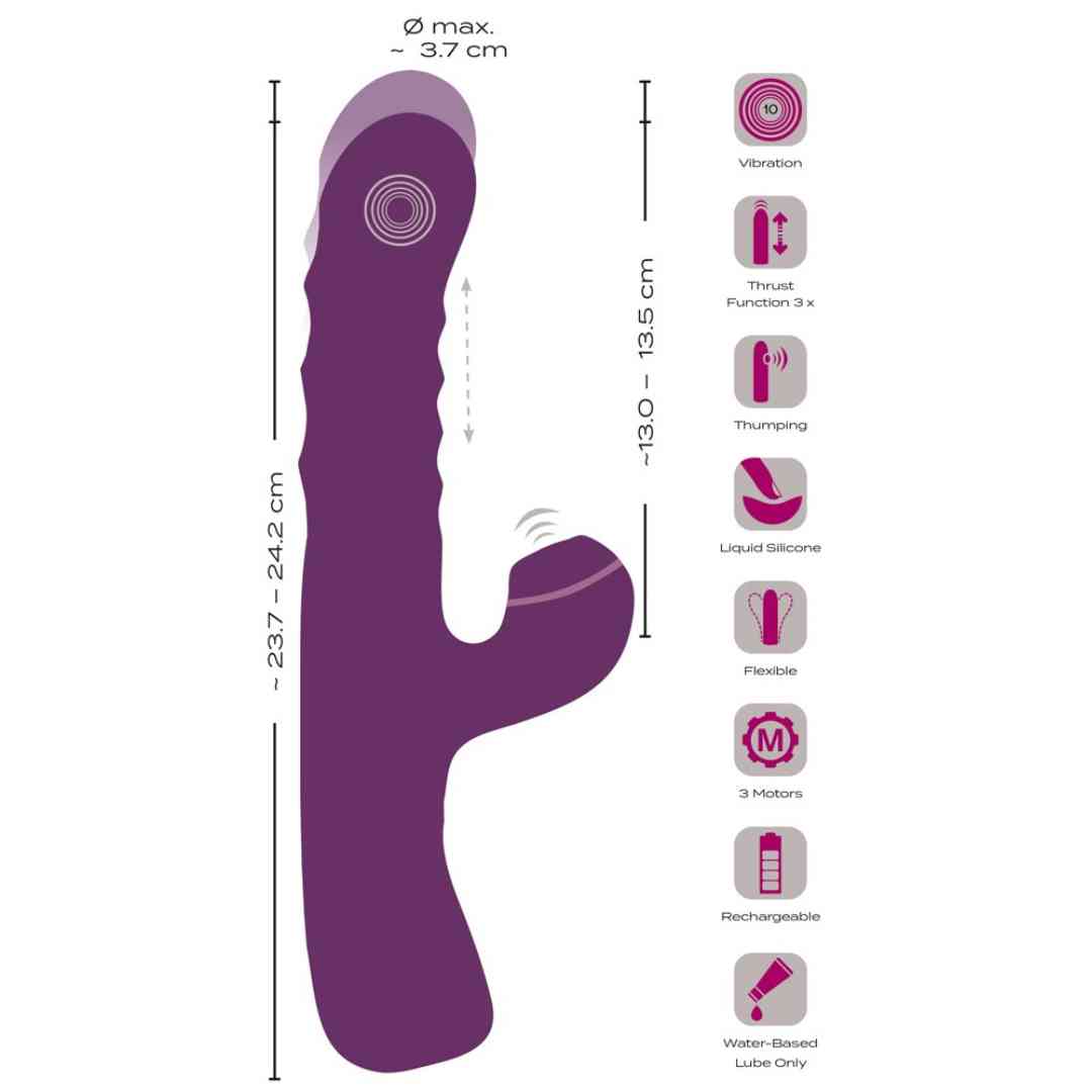 Rabbitvibrator mit Stoß- und Klopf-Funktion
