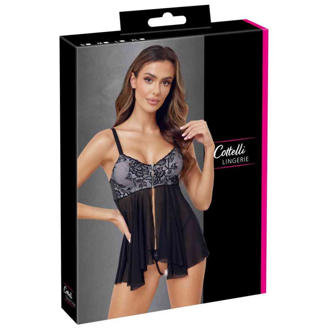 Babydoll und String ouvert im Set