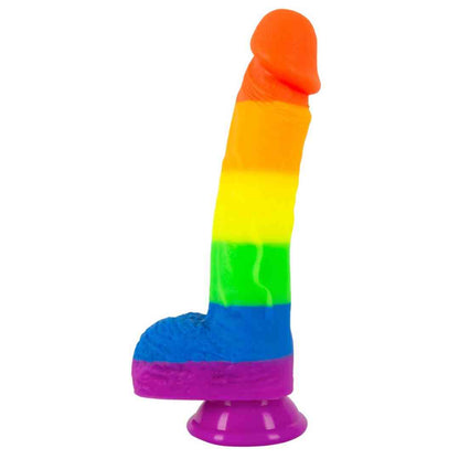 Naturdildo in Regenbogenfarben