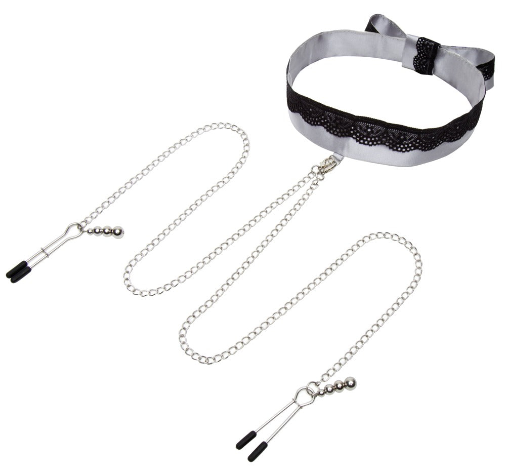 Fifty Shades of Grey - Play Nice - Satin Collar & Nippel-Klemmen