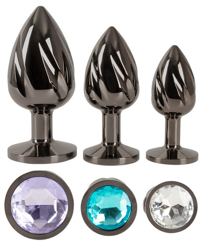 ANOS - Analplug-Set aus Metall mit Schmucksteinen