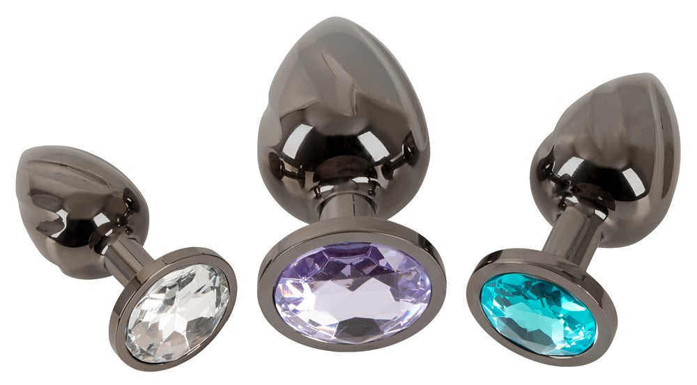 ANOS - Analplug-Set aus Metall mit Schmucksteinen