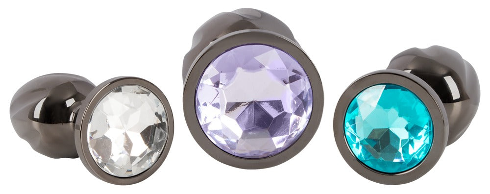 ANOS - Analplug-Set aus Metall mit Schmucksteinen