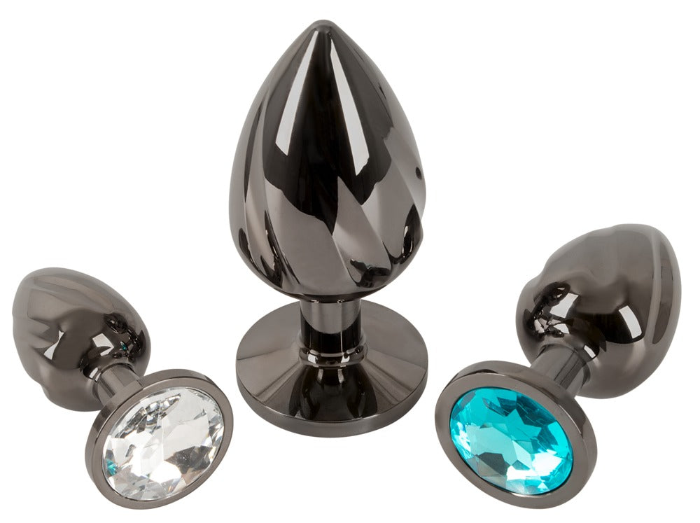 ANOS - Analplug-Set aus Metall mit Schmucksteinen