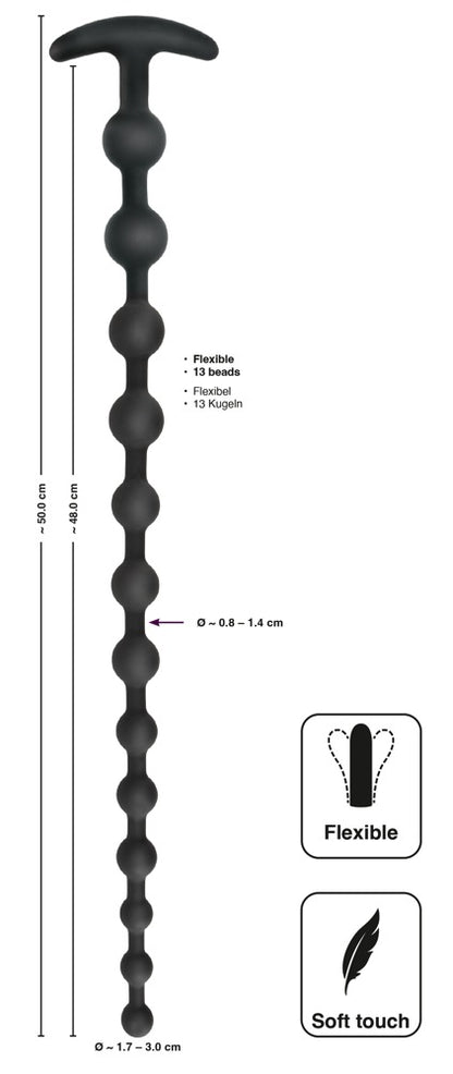 Black Velvets - Analbeads-Kette - extra lang für tiefen Genuss