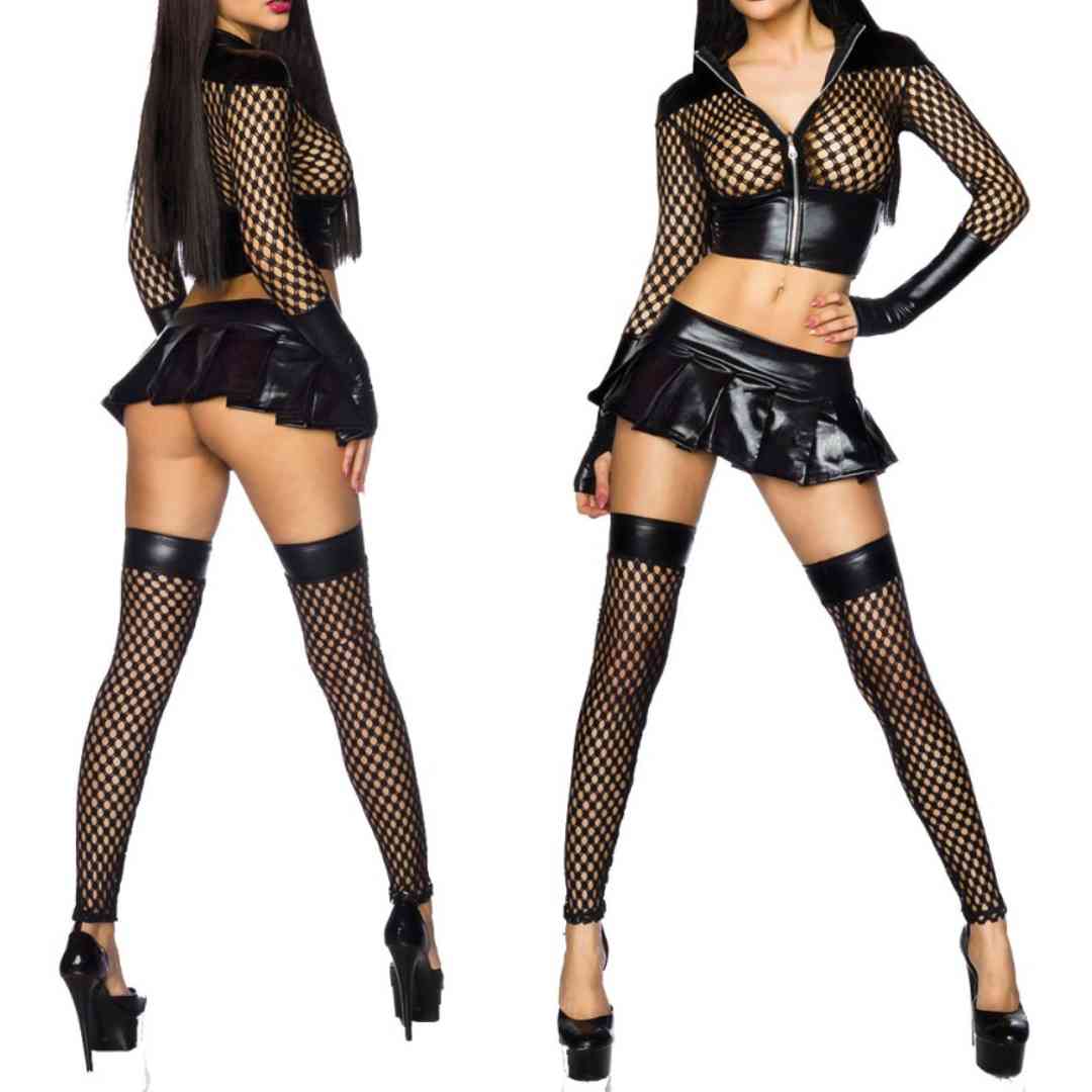 Netzoutfit in Wetlook Optik